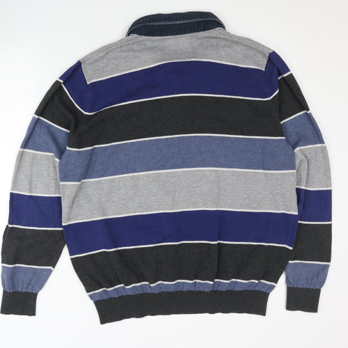 Atlantic Bay Men's XL Striped Henley Jumper