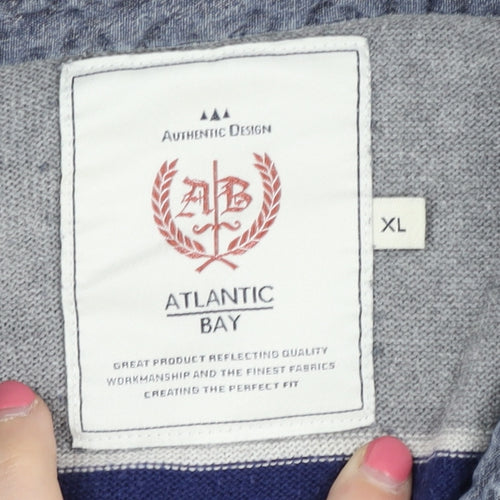 Atlantic Bay Men's XL Striped Henley Jumper