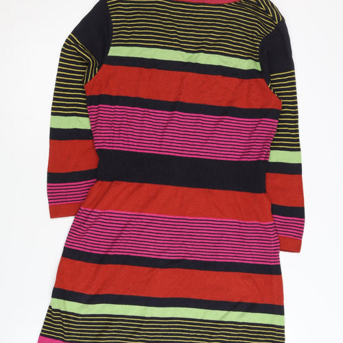 Per Una Women's Multicoloured Striped V-Neck Dress