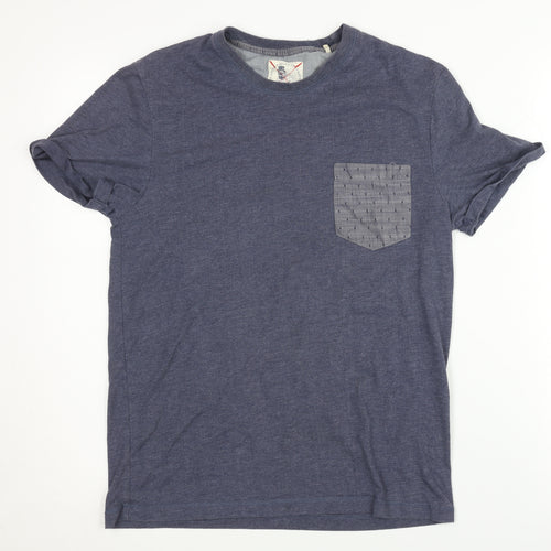 Spitalfields Men's Blue S Crew Neck T-Shirt with Pocket
