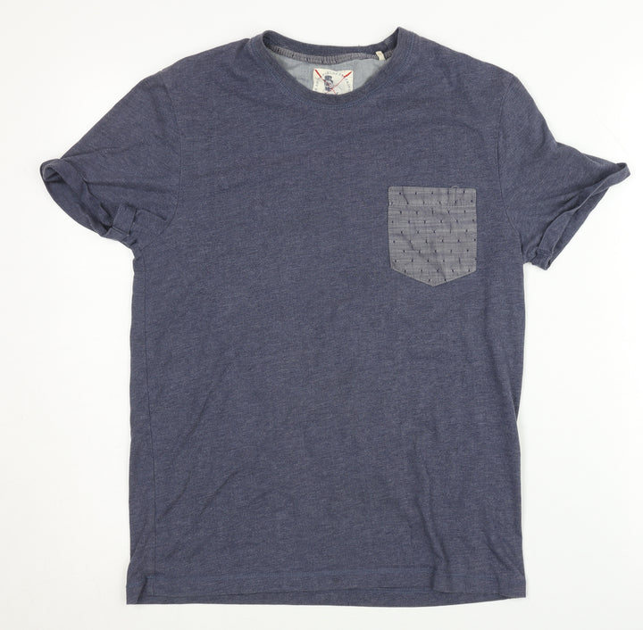 Spitalfields Men's Blue S Crew Neck T-Shirt with Pocket
