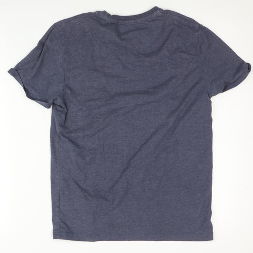 Spitalfields Men's Blue S Crew Neck T-Shirt with Pocket