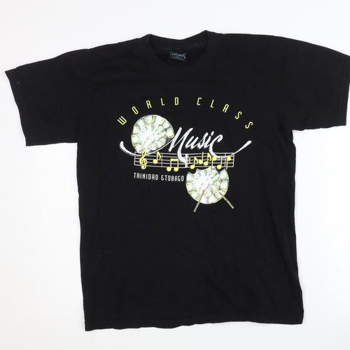 York Men's Black Music Graphic T-Shirt - Size S