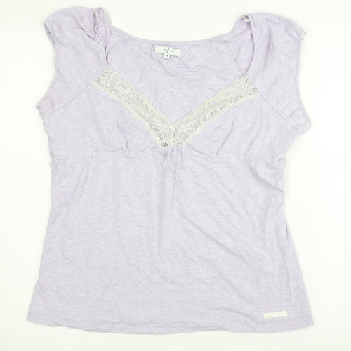 Jasper Conran Women's Purple Blouse, Size 18, Lace V-Neck