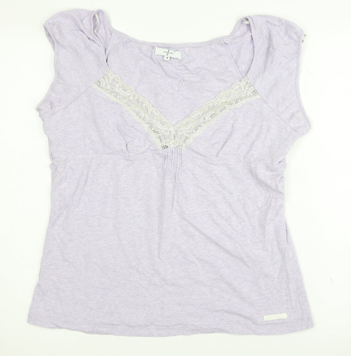 Jasper Conran Women's Purple Blouse, Size 18, Lace V-Neck