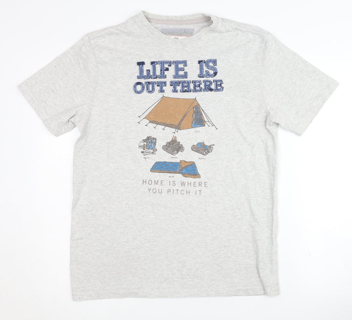 Fat Face Men's Grey Graphic Outdoor T-Shirt Size S