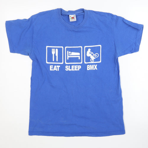 Fruit of the Loom Boys Blue BMX T-Shirt 12-13 Years
