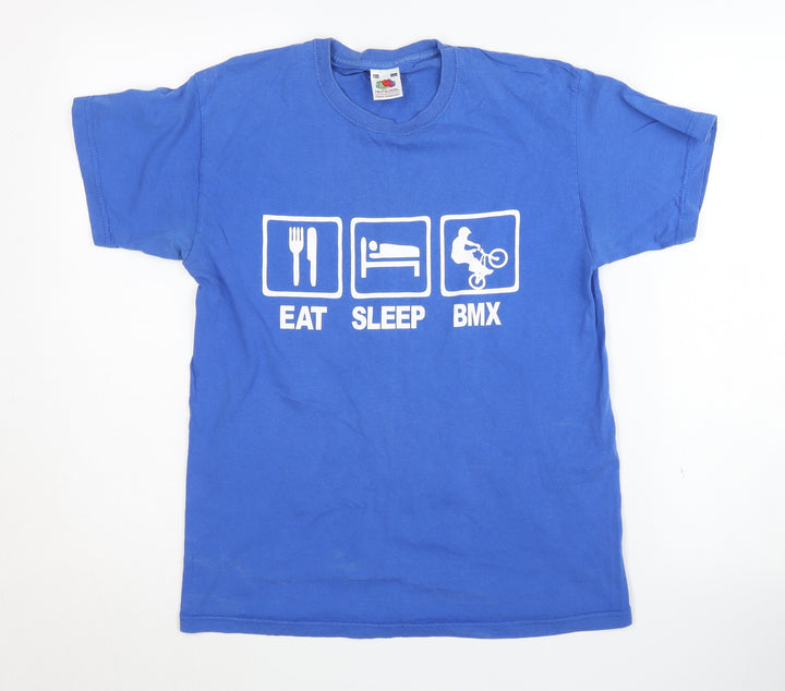 Fruit of the Loom Boys Blue BMX T-Shirt 12-13 Years