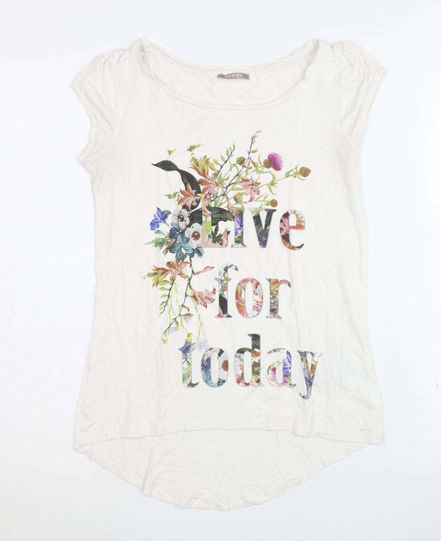 Orsay Women’s XS White Floral T-Shirt