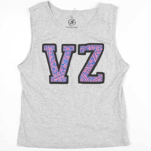 VonZipper Grey Sleeveless Tank Top Size 10