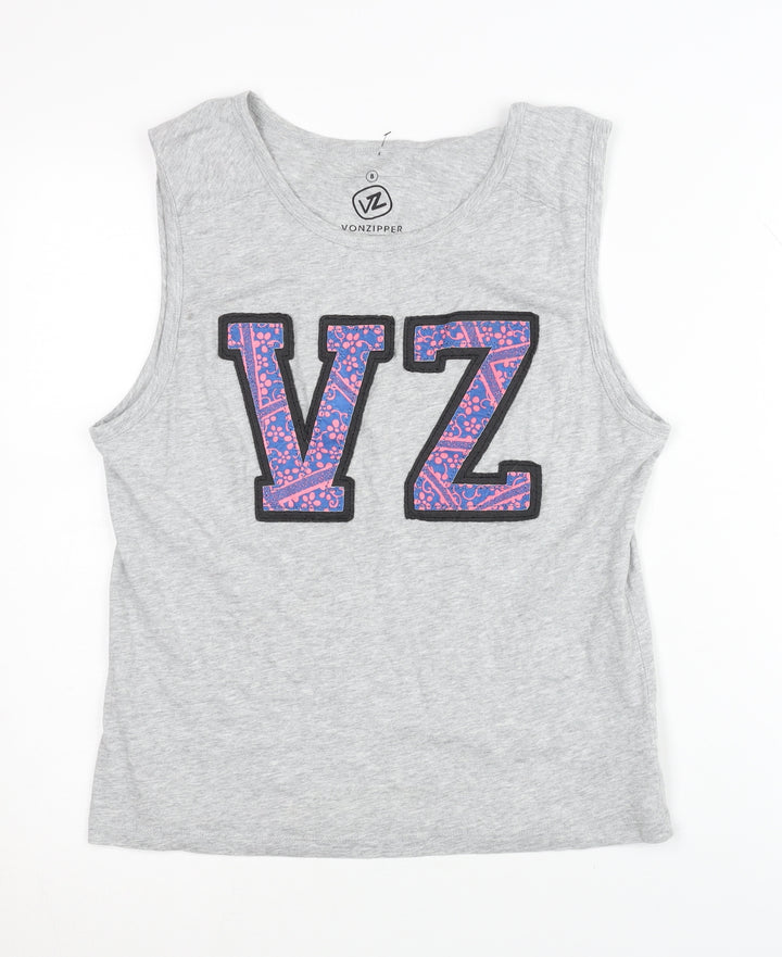 VonZipper Grey Sleeveless Tank Top Size 10