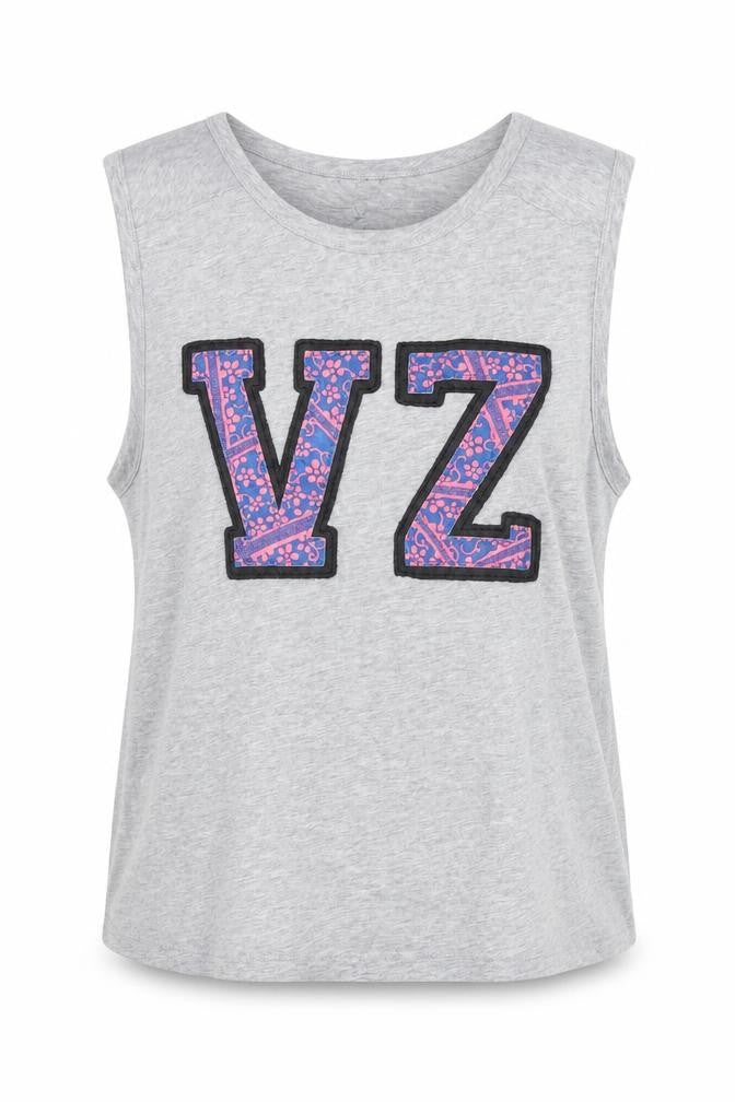 Front view of VonZipper Grey Sleeveless Tank Top, size 10