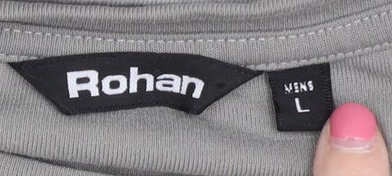Rohan Men's Grey Long Sleeve T-Shirt Size L