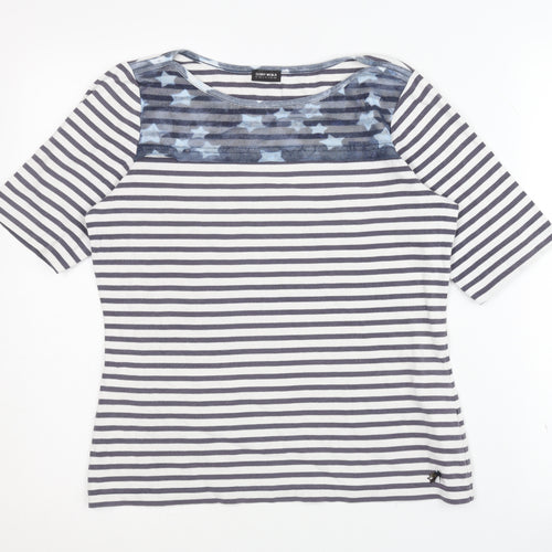 Gerry Weber Women's Navy Striped T-Shirt Size 10 Classic Style