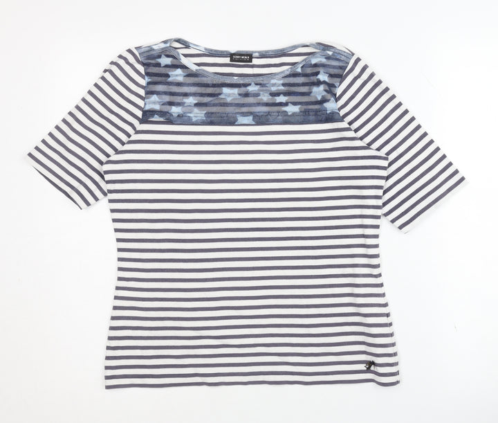 Gerry Weber Women's Navy Striped T-Shirt Size 10 Classic Style