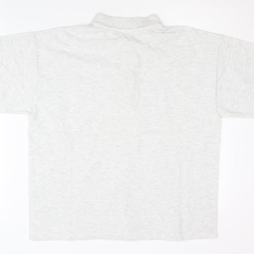 Gildan Men’s Grey Polo with Graphic Print, Size M
