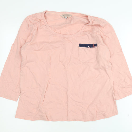 Dorothy Perkins Women's Pink Cotton 3/4 Sleeve T-Shirt, Size 12