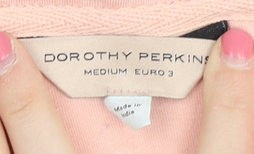 Dorothy Perkins Women's Pink Cotton 3/4 Sleeve T-Shirt, Size 12