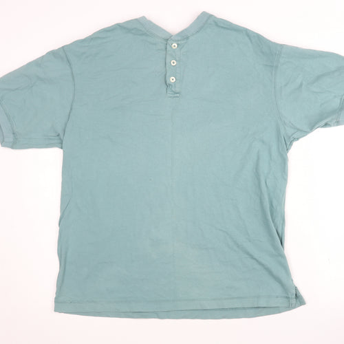 Gap Men's Blue Henley T-Shirt M Short Sleeve