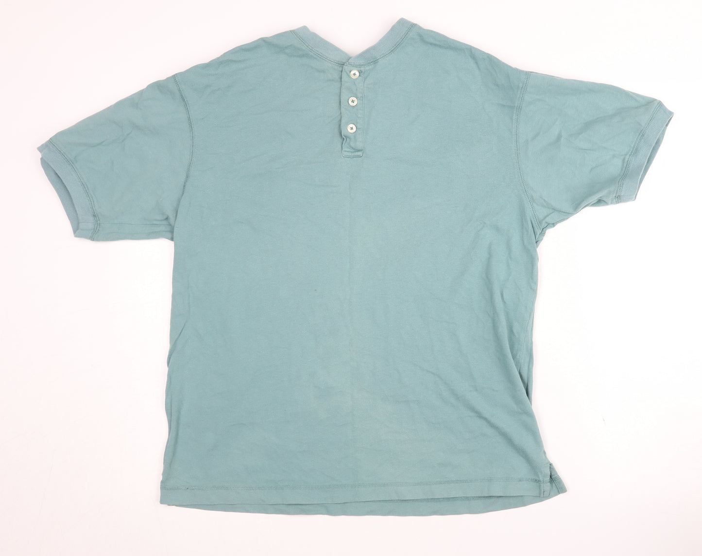 Gap Men's Blue Henley T-Shirt M Short Sleeve