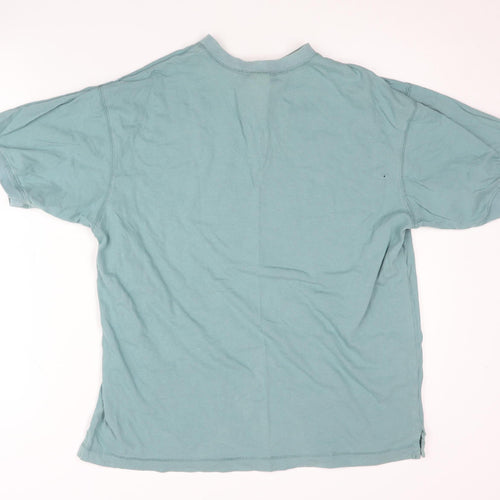 Gap Men's Blue Henley T-Shirt M Short Sleeve