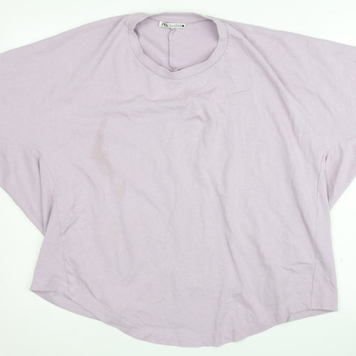 Zara Women's Purple T-Shirt, Size S, Basic Casual Wear