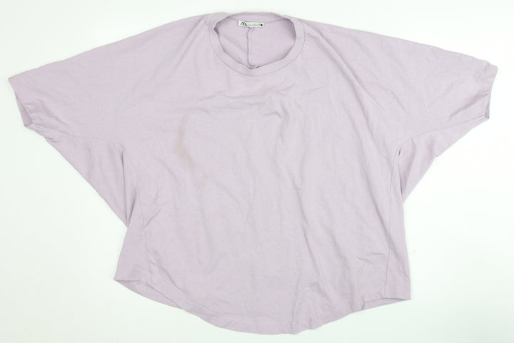 Zara Women's Purple T-Shirt, Size S, Basic Casual Wear