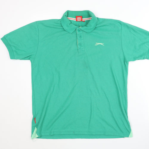 Slazenger Men's Green Polo Shirt M