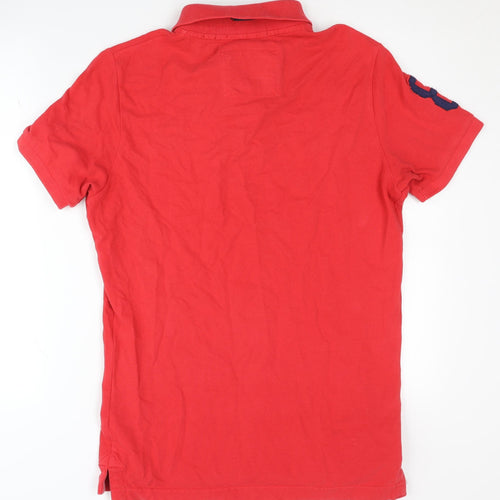 Superdry Men's Red Polo Shirt, Size L, Casual Style