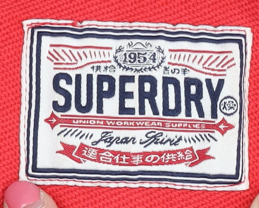 Superdry Men's Red Polo Shirt, Size L, Casual Style