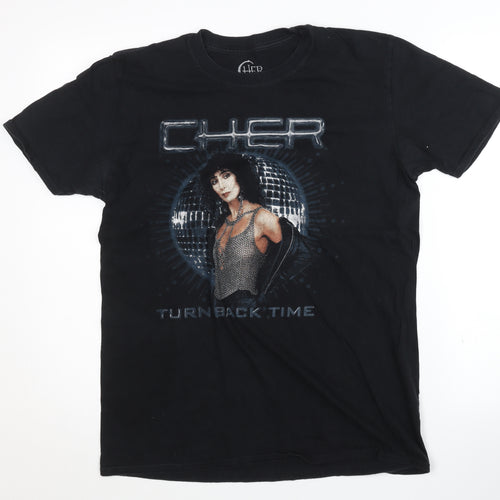 Primark Unisex Black Cher T-Shirt, Size L, Casual Wear