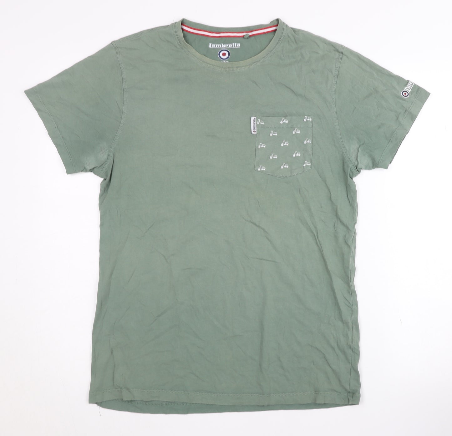 Lambretta Men's Green M Cotton Crew T-Shirt