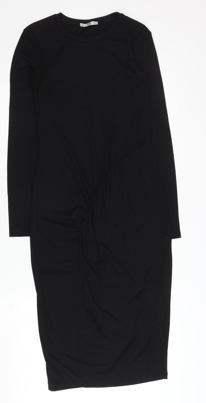 Zara Women's Black Bodycon Dress - Size S