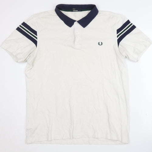 Fred Perry Men's White XL Polo Shirt with Logo