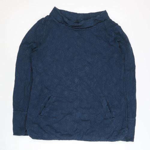 White Stuff Blue Embroidered Women's Pullover Jumper Size 10