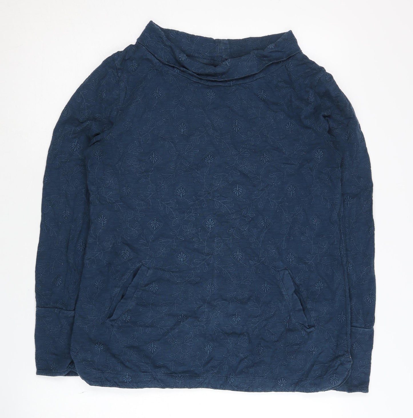 White Stuff Blue Embroidered Women's Pullover Jumper Size 10