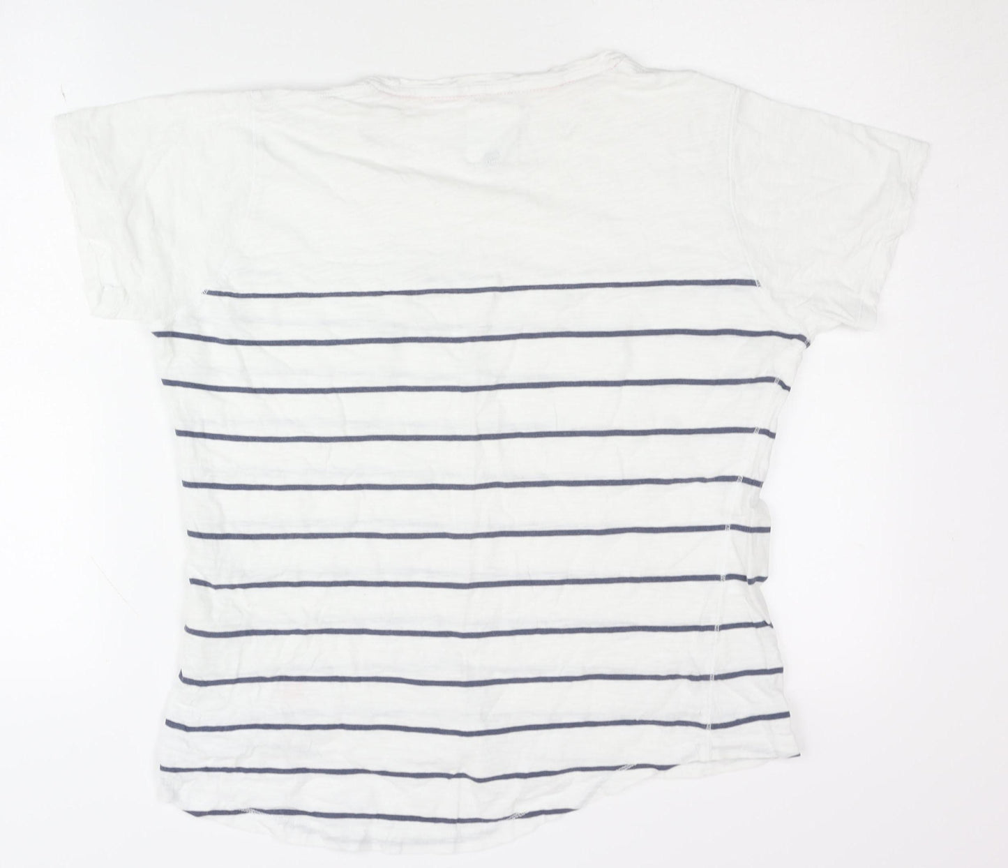 Country Rose Women's White Striped T-Shirt M