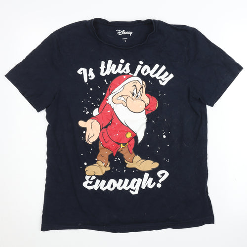 Disney Unisex Adults Black S T-Shirt Christmas