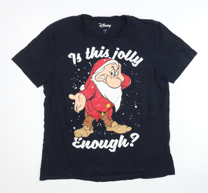 Disney Unisex Adults Black S T-Shirt Christmas