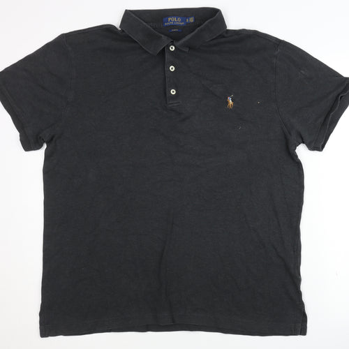 Polo Ralph Lauren Men's Black XL Slim Fit Polo