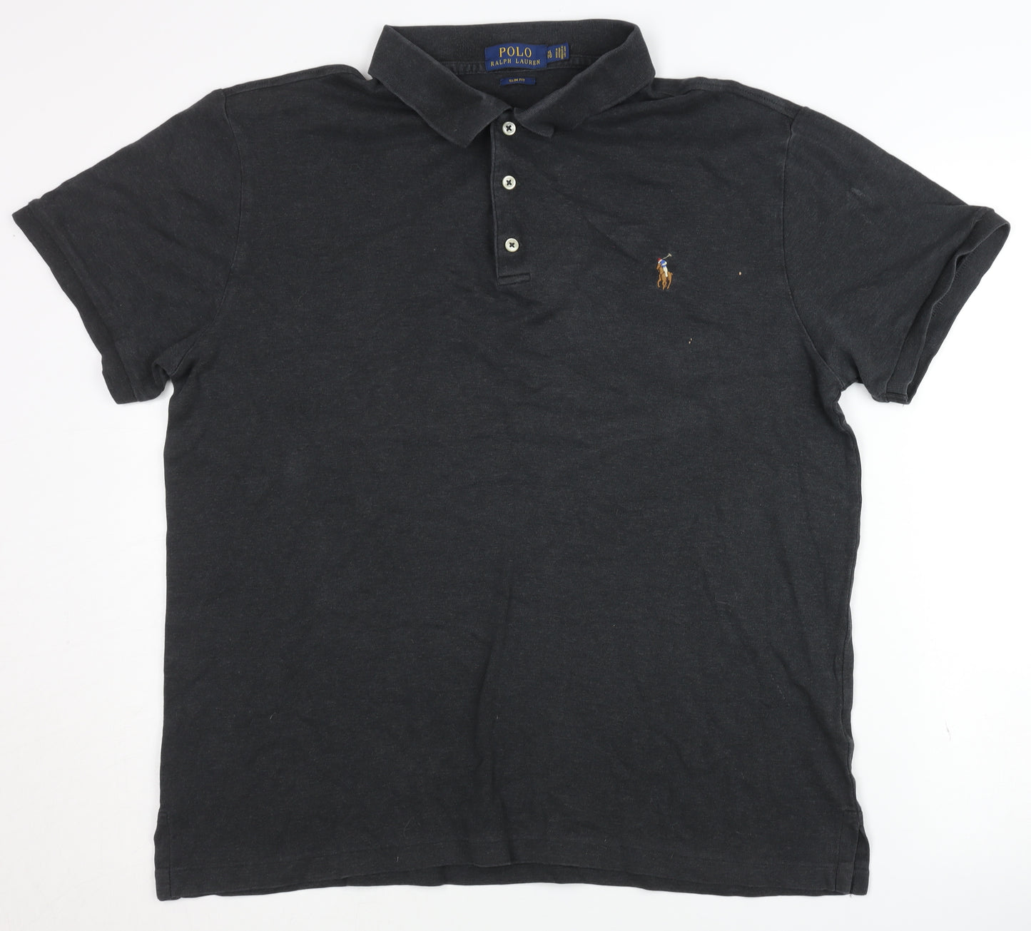 Polo Ralph Lauren Men's Black XL Slim Fit Polo