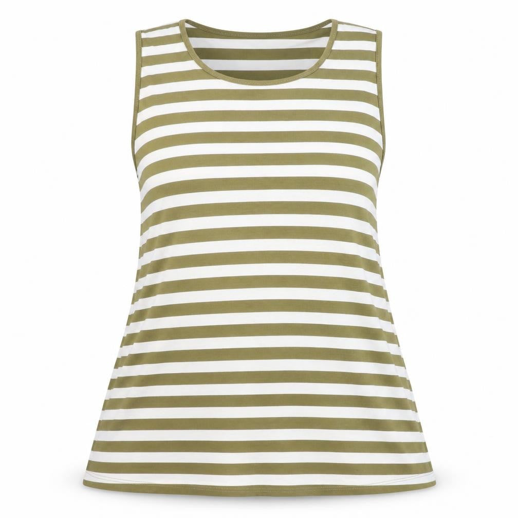 Front view of ASOS Women's Striped Multicoloured Tank UK 14