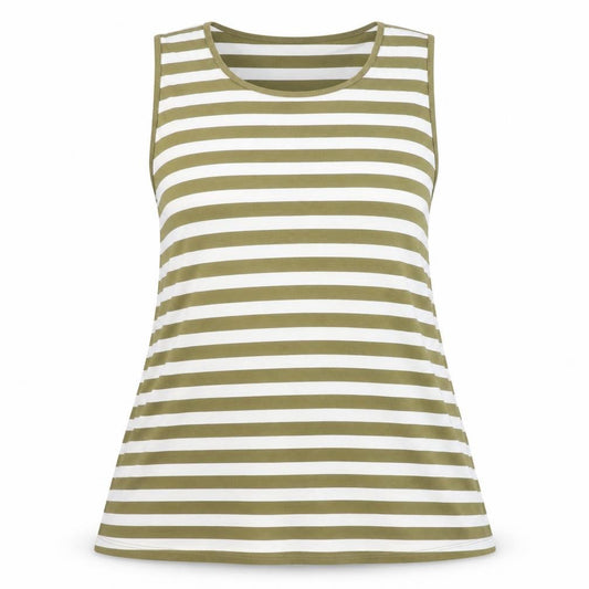 Front view of ASOS Women's Striped Multicoloured Tank UK 14