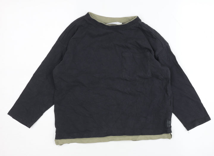 Zara Boys Black Long Sleeve T-Shirt Size 6 Years Pullover