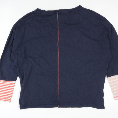 White Stuff Women's Blue Striped T-Shirt Size 12