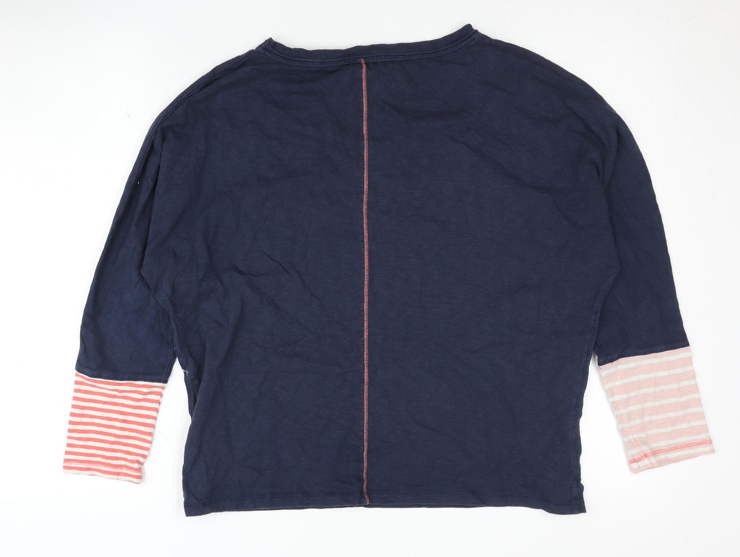 White Stuff Women's Blue Striped T-Shirt Size 12
