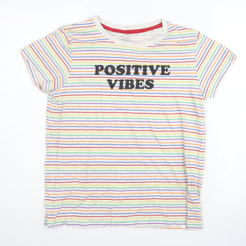 Threadbare Women's Multicoloured Striped T-Shirt Size 10