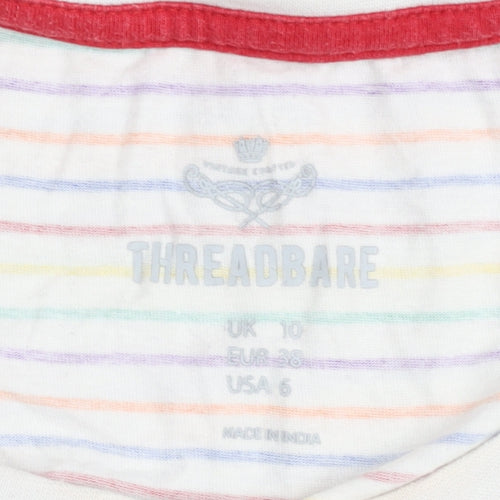 Threadbare Women's Multicoloured Striped T-Shirt Size 10