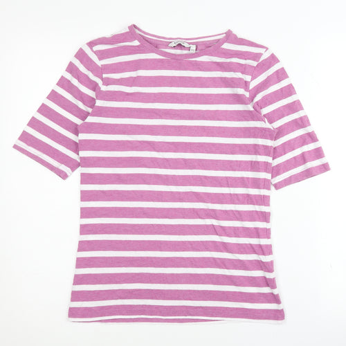 b.young Women's Pink Striped T-Shirt Medium
