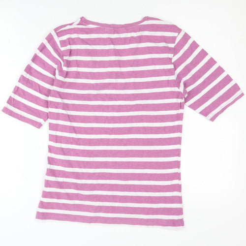 b.young Women's Pink Striped T-Shirt Medium